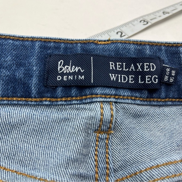 Boden Denim Relaxed Wide Leg Womens Size 8 Regular Waist 28 Blue Jean High Rise - Picture 5 of 13